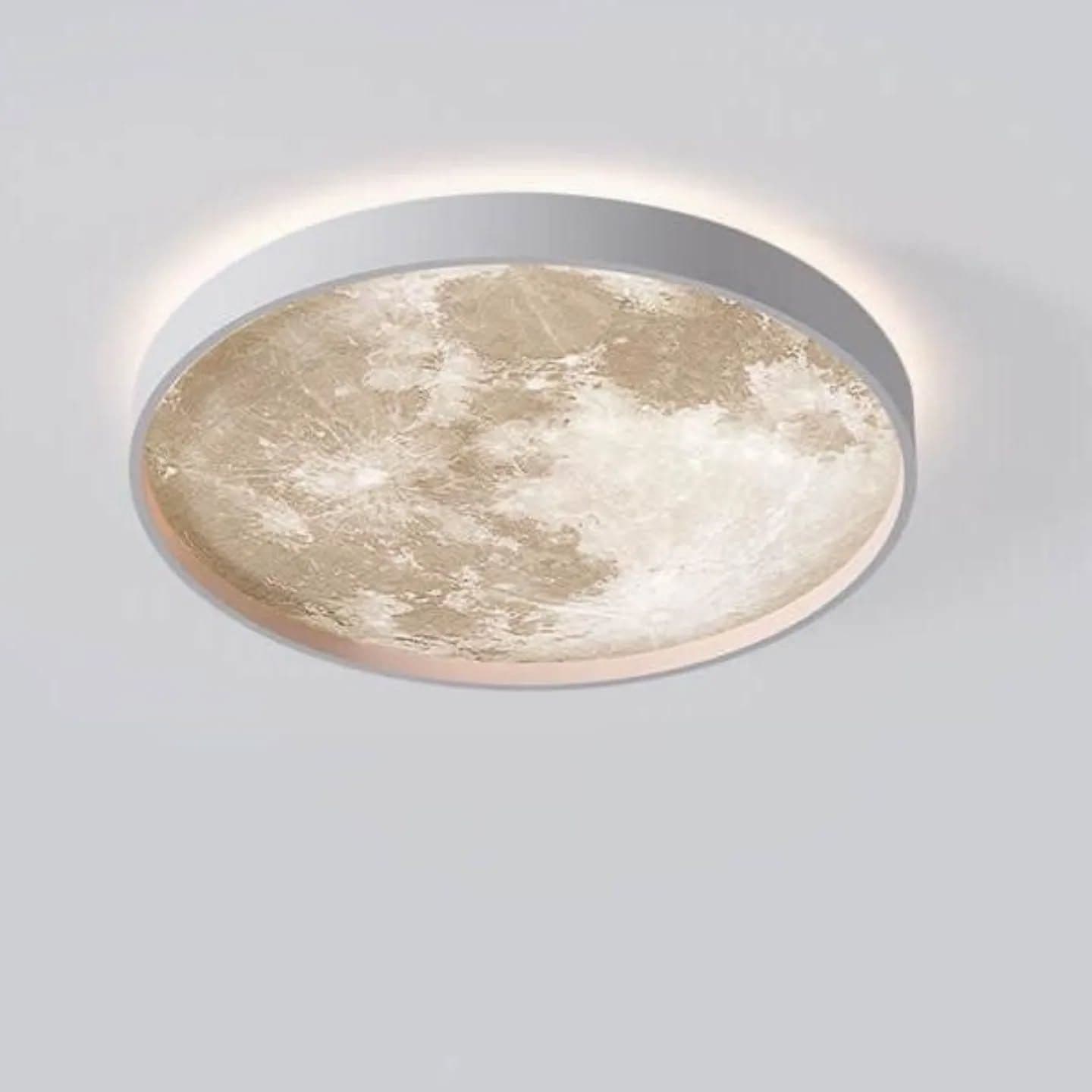 Modern White and Gold Moon Motif LED Wall Light