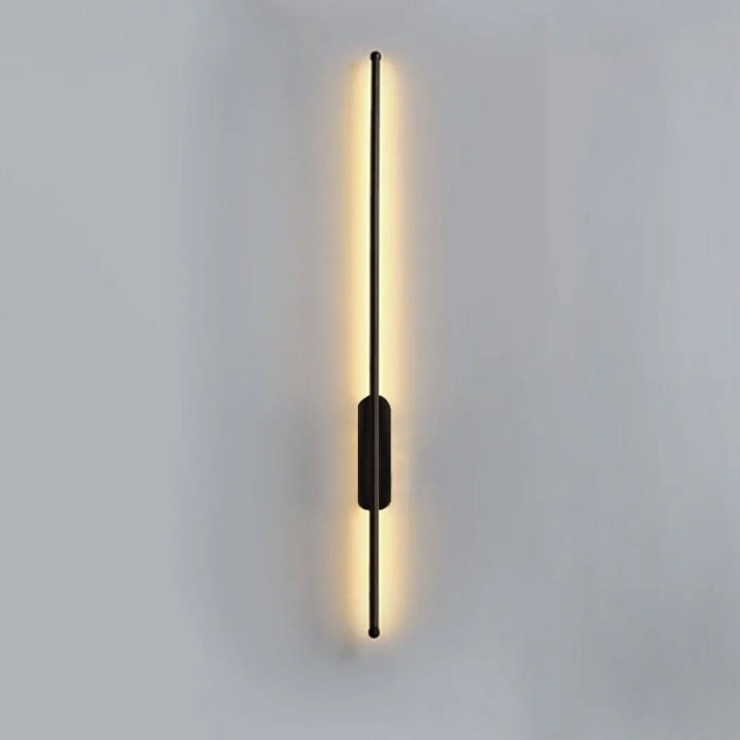 Modern Matte Black LED Wall Light with Warm White Glow