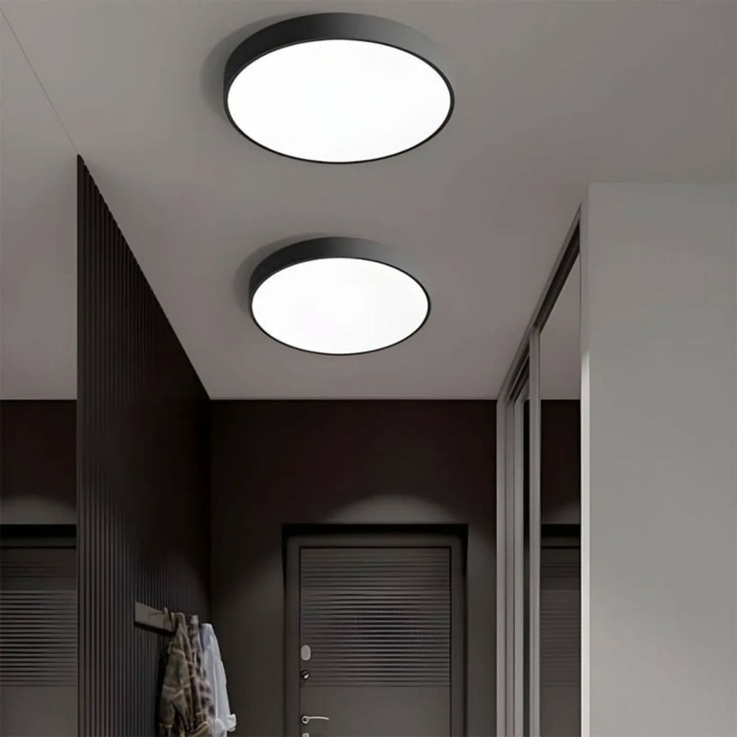 Modern Black & White LED Downlighter - Flush Mount
