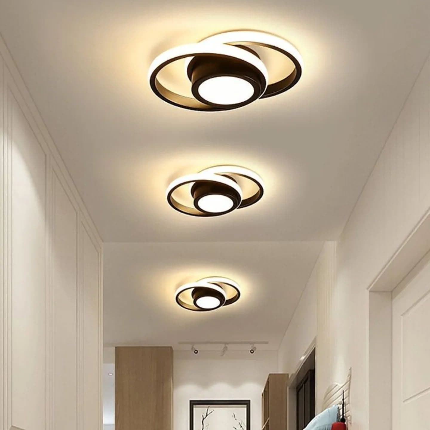 Modern Black and White Spiral LED Wall Light