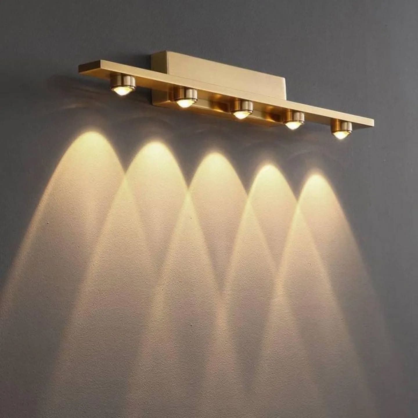 Modern Adjustable Gold Brass Wall Spotlight