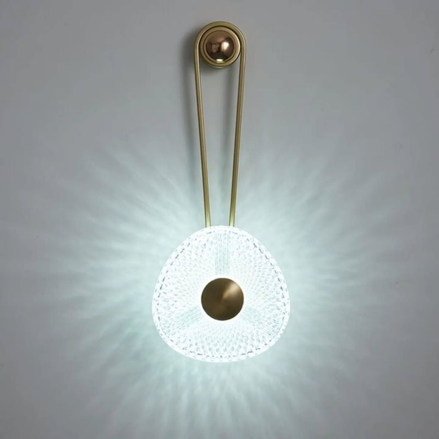 Modern Gold Textured Glass Wall Light