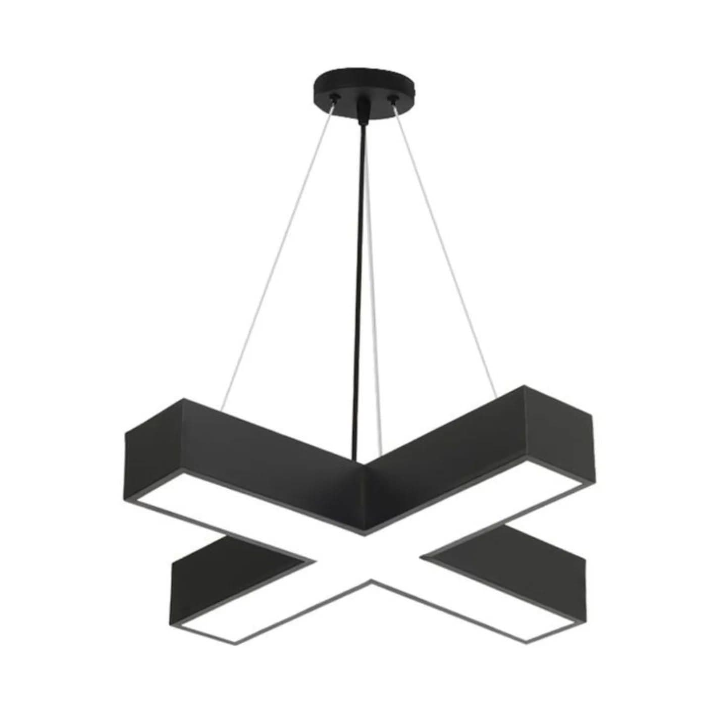 Modern Black X-Shaped LED Pendant Light