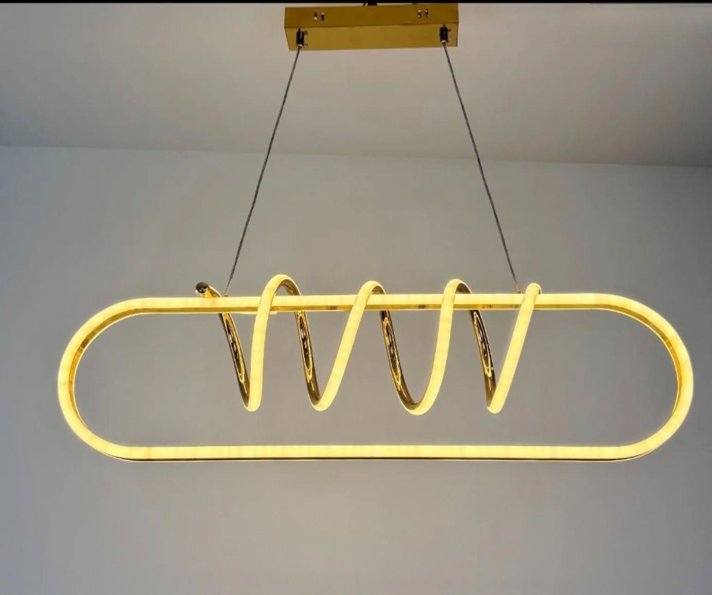 Modern Minimalist Gold Spiral Pendant Light