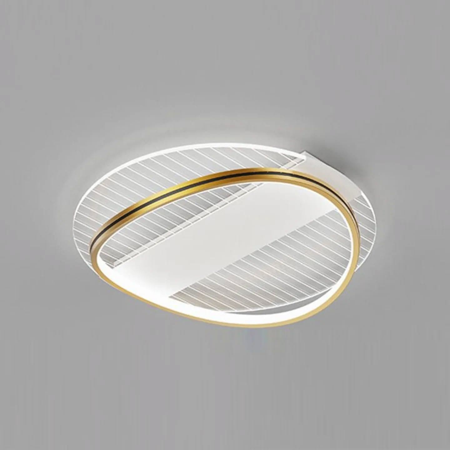Modern Minimalist Ring Chandelier in White, Gold & Black