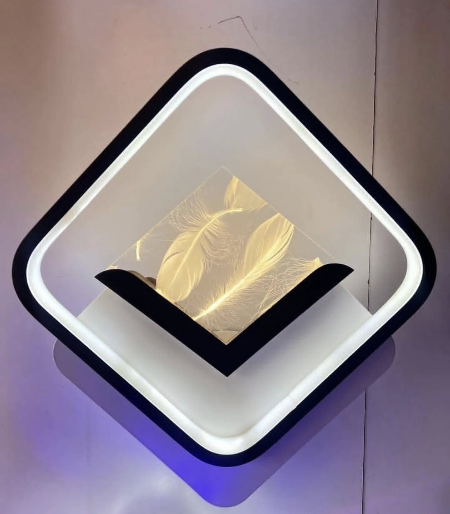 Modern Black Diamond Feather LED Wall Light