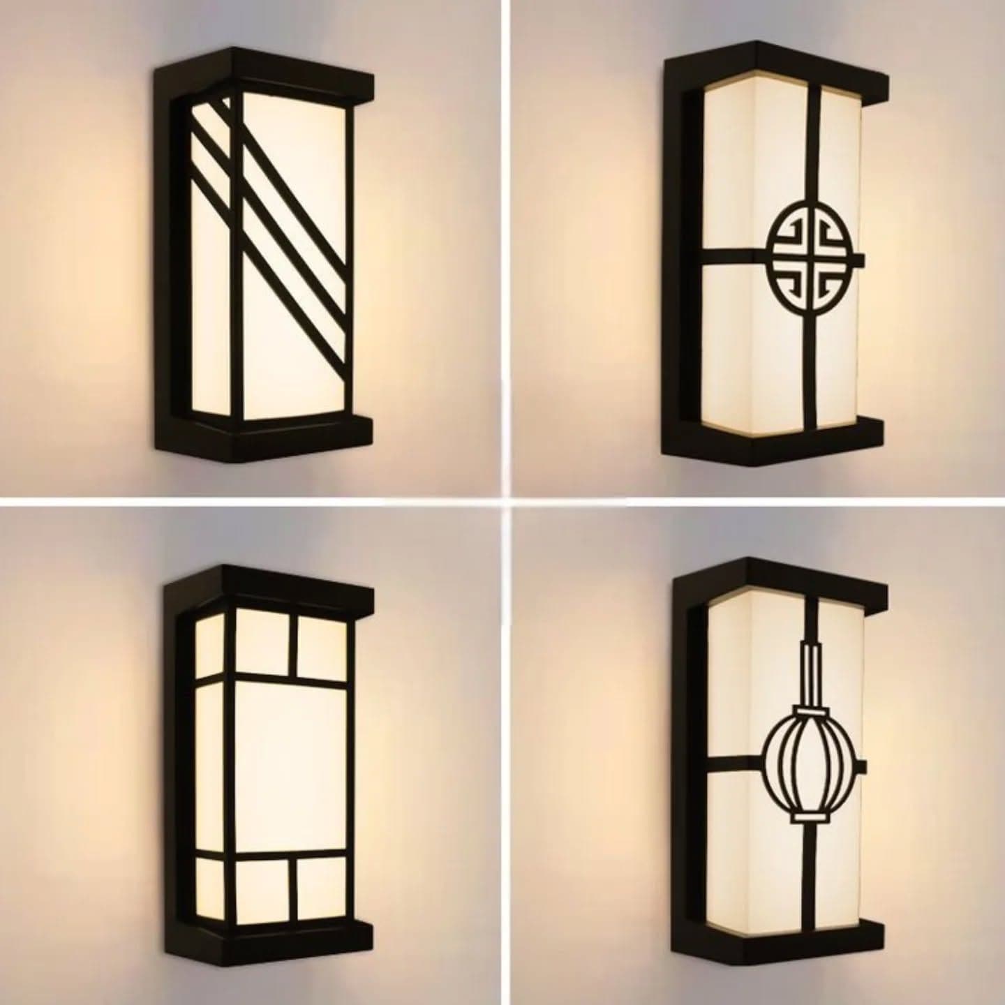 Modern Black Geometric Outdoor Wall Light
